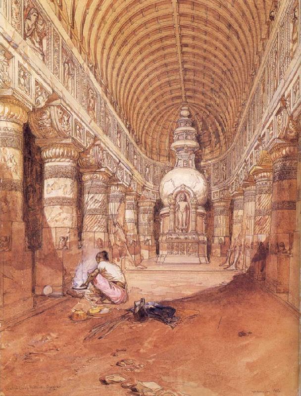 William Simpson Chaityagriha no.19 at Ajanta